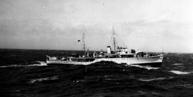Yarra at sea
